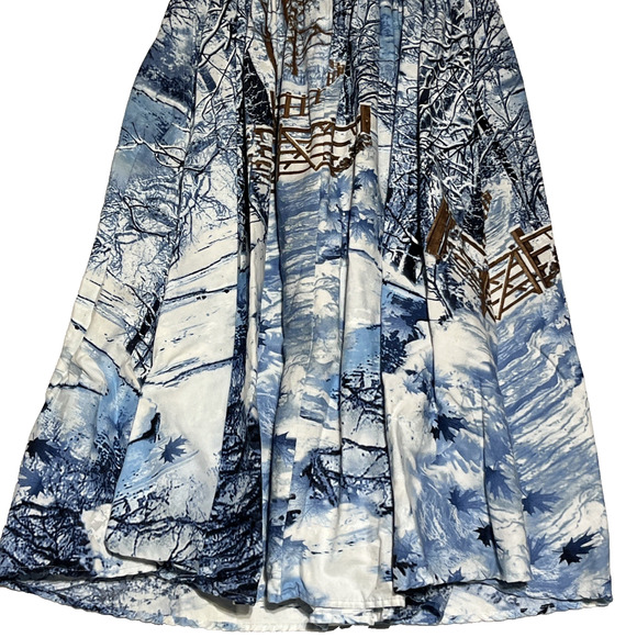 Retrolicious Dress Retro Winter Woods Holiday Print Small Knee Length Cap Sleeve - Picture 6 of 12